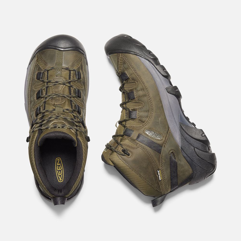 Keen Outdoor Bot Erkek Zeytin Yeşili/Siyah - Targhee Ii Waterproof Mid - Türkiye NJTB85130